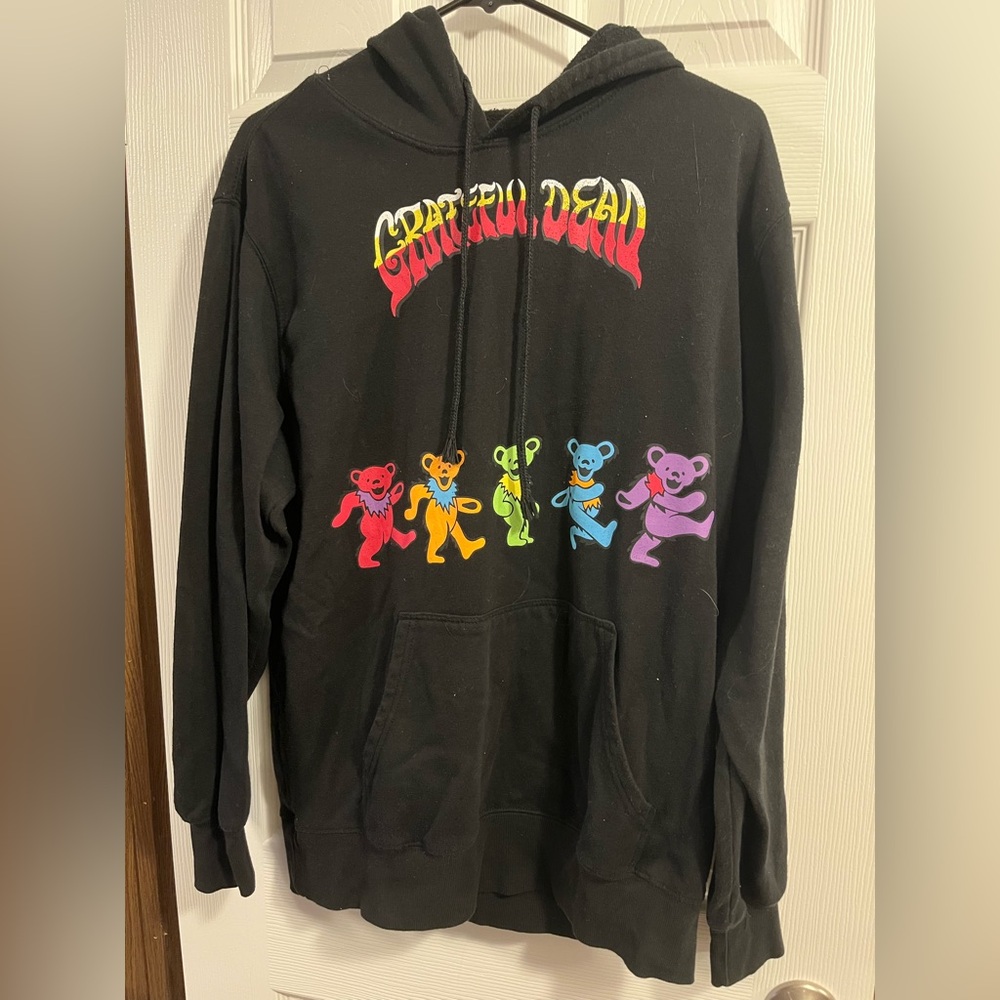 The Grateful Dead Mens Black Graphic Dancing Bears Sweatshirt Size L